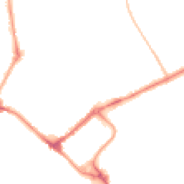 Night-time road noise heatmap for YO31 7LA