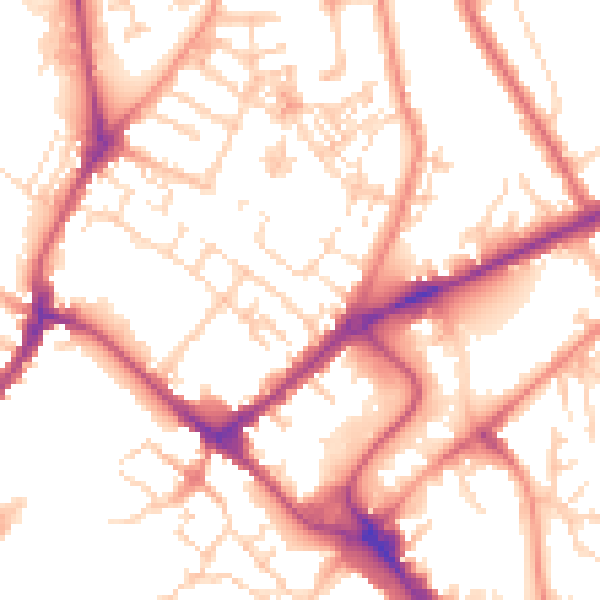 Daytime road noise heatmap for YO31 7RH