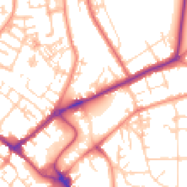 Daytime road noise heatmap for YO31 7SB