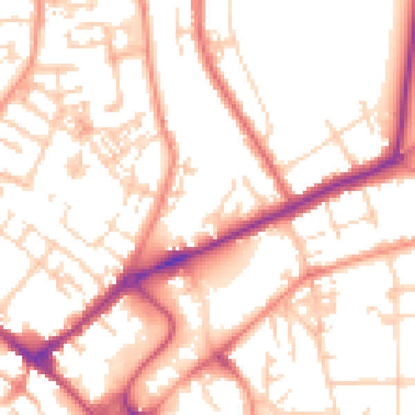 Daytime road noise heatmap for YO31 7SH