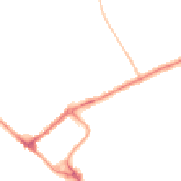 Night-time road noise heatmap for YO31 7SY
