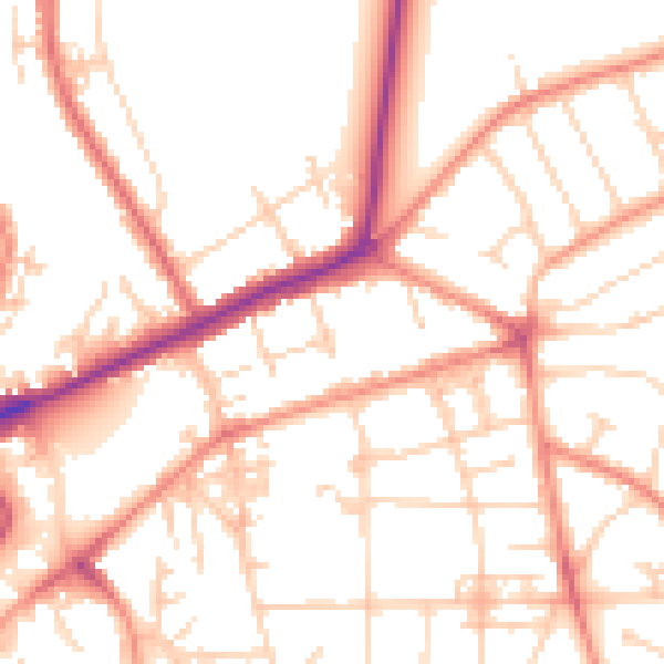 Daytime road noise heatmap for YO31 7TN