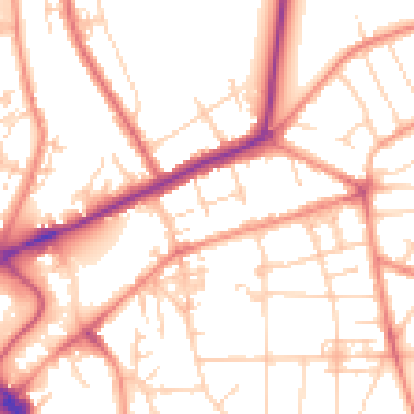Daytime road noise heatmap for YO31 7TP