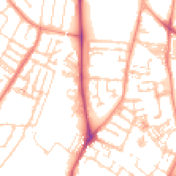 Daytime road noise heatmap for YO31 8HG