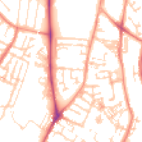 Daytime road noise heatmap for YO31 8HN
