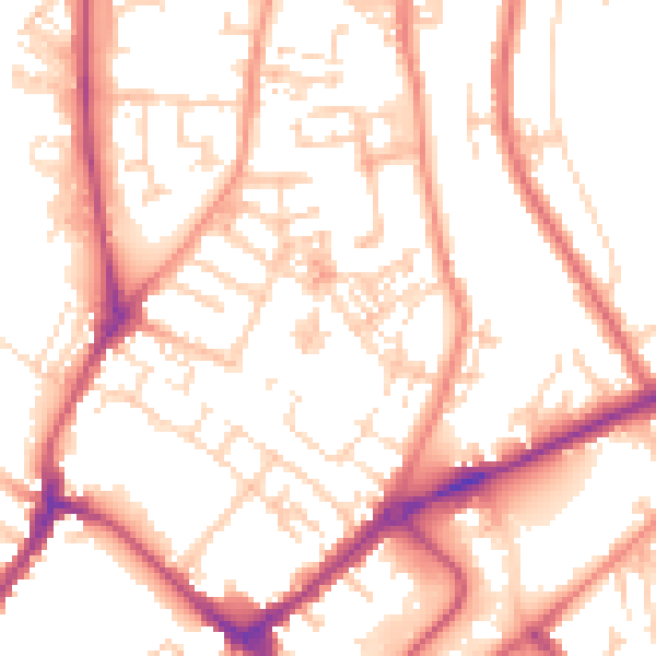 Daytime road noise heatmap for YO31 8RG