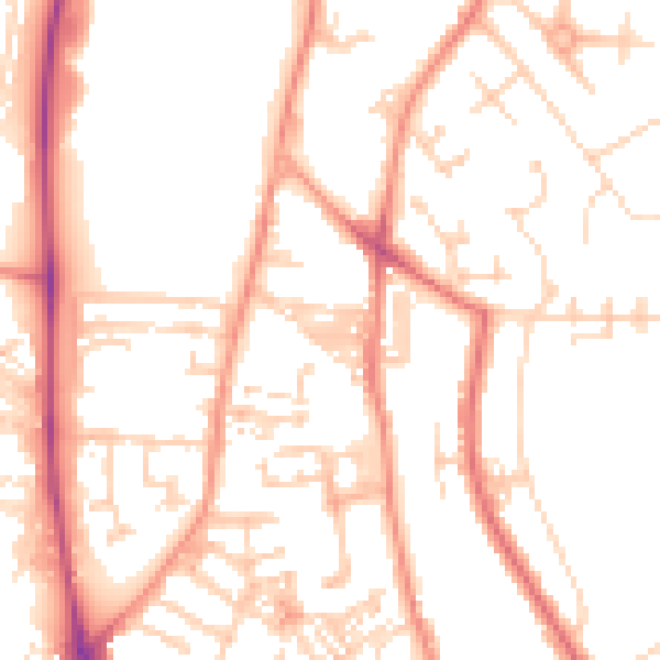 Daytime road noise heatmap for YO31 8RY