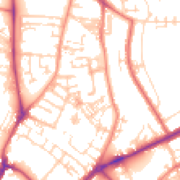 Daytime road noise heatmap for YO31 8ST
