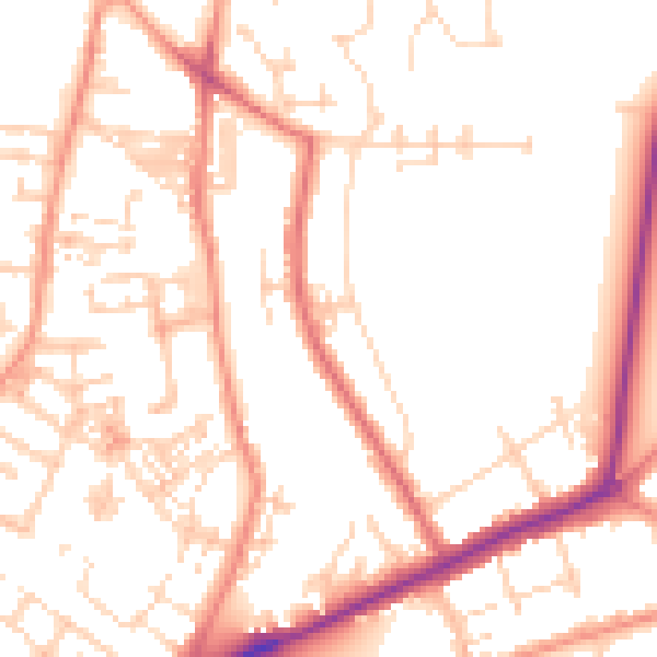 Daytime road noise heatmap for YO31 8UG