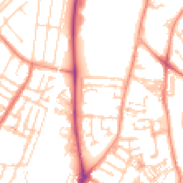Daytime road noise heatmap for YO31 8YY