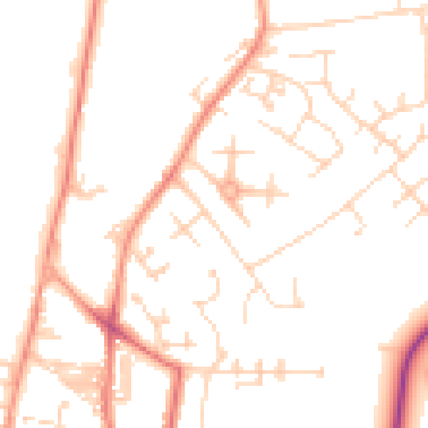 Daytime road noise heatmap for YO31 9AY