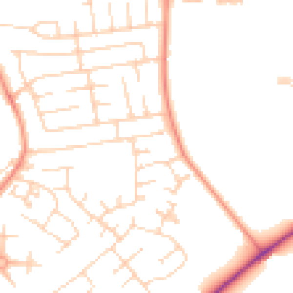 Daytime road noise heatmap for YO31 9BH