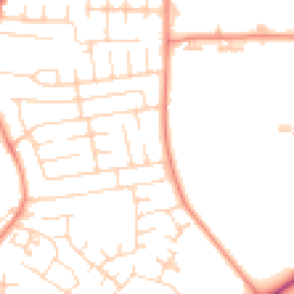 Daytime road noise heatmap for YO31 9DH