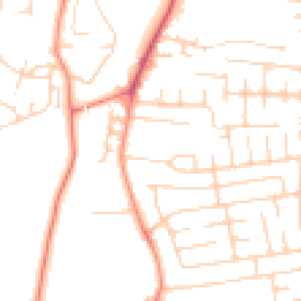 Daytime road noise heatmap for YO31 9DX