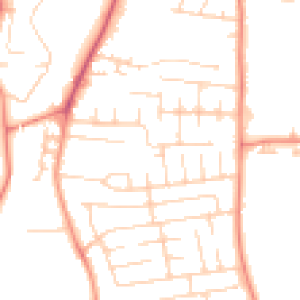 Daytime road noise heatmap for YO31 9EH