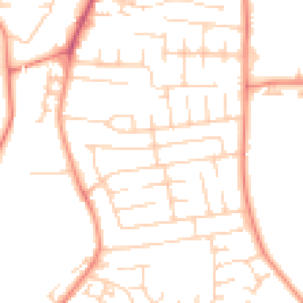Daytime road noise heatmap for YO31 9ET