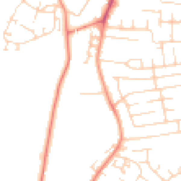 Daytime road noise heatmap for YO31 9HL