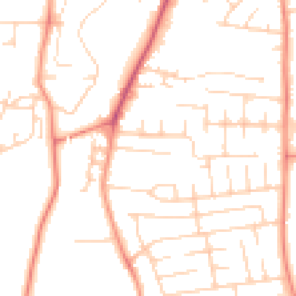 Daytime road noise heatmap for YO31 9HX