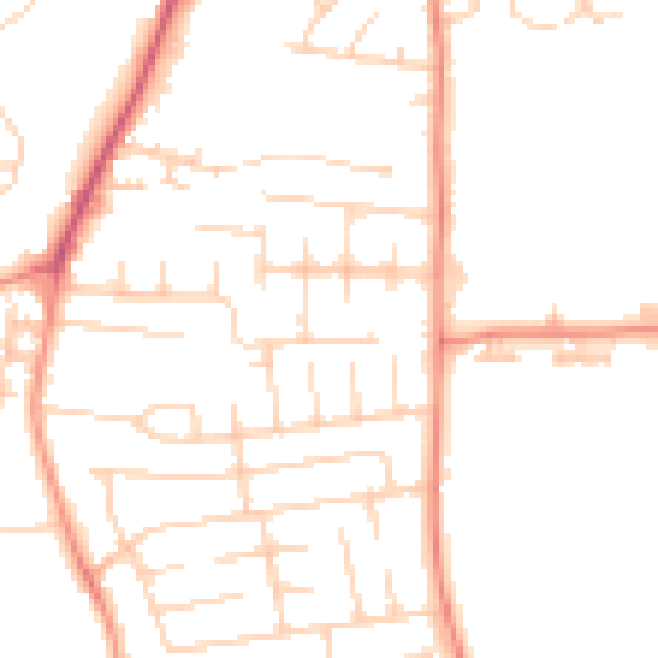 Daytime road noise heatmap for YO31 9JE
