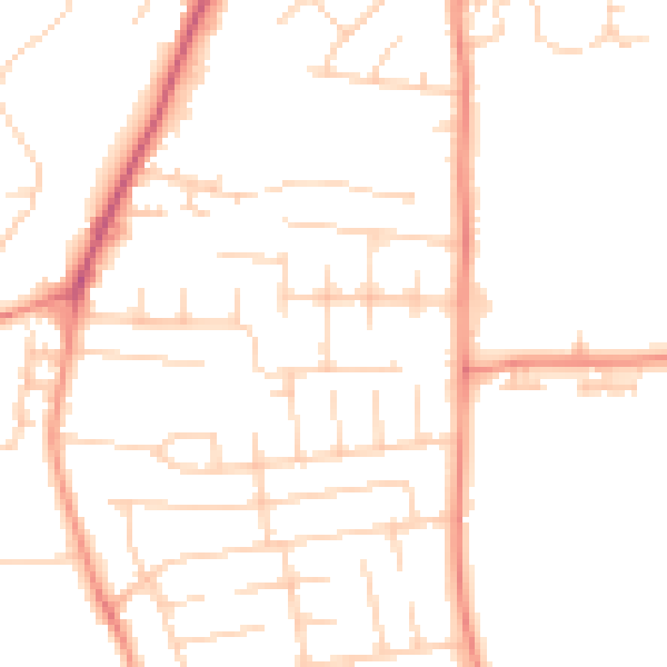 Daytime road noise heatmap for YO31 9JF