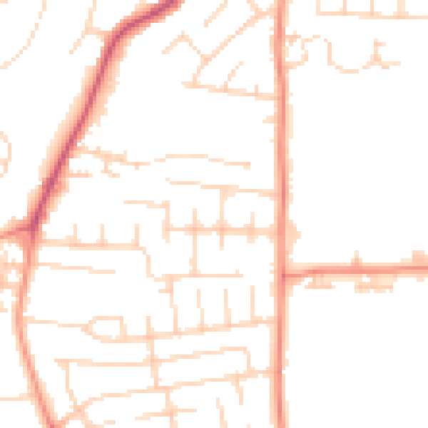 Daytime road noise heatmap for YO31 9JL