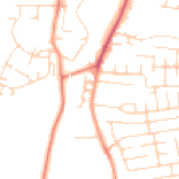 Daytime road noise heatmap for YO31 9JR