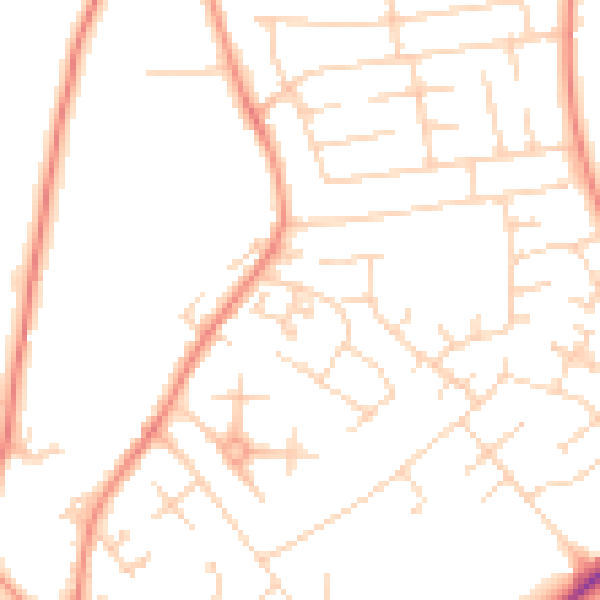 Daytime road noise heatmap for YO31 9PA