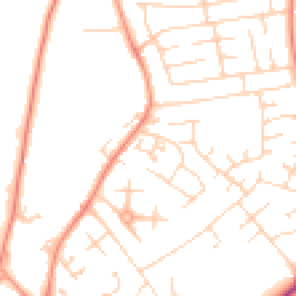 Daytime road noise heatmap for YO31 9PB
