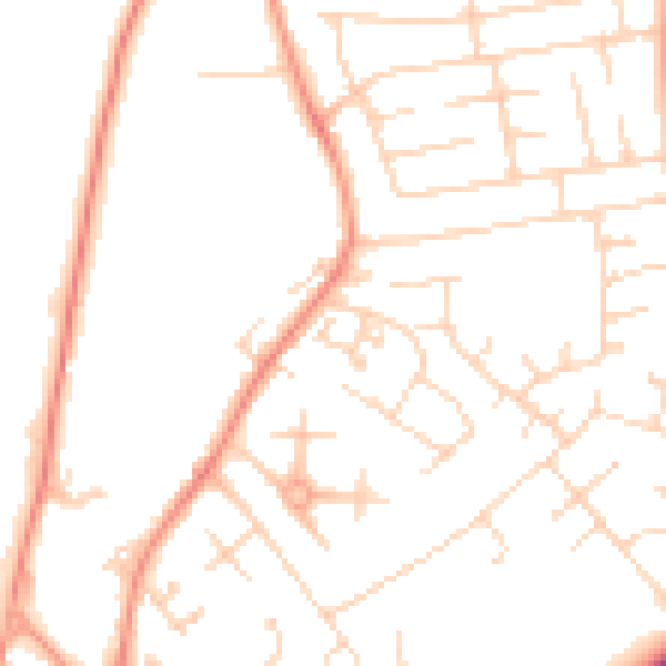 Daytime road noise heatmap for YO31 9PD