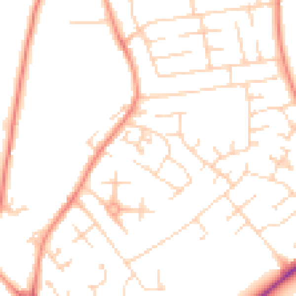 Daytime road noise heatmap for YO31 9PG