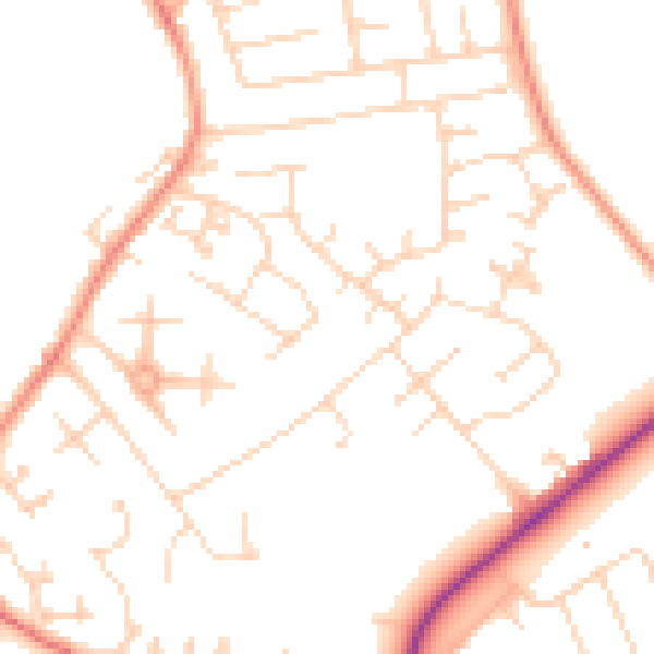 Daytime road noise heatmap for YO31 9PR