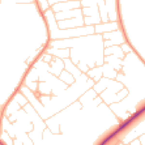 Daytime road noise heatmap for YO31 9PT