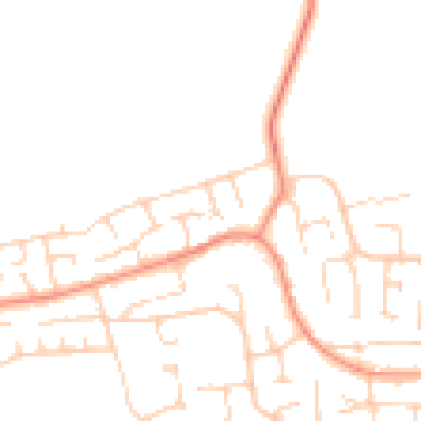 Daytime road noise heatmap for YO32 2DE