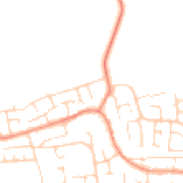 Daytime road noise heatmap for YO32 2DF