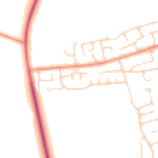 Daytime road noise heatmap for YO32 2FF