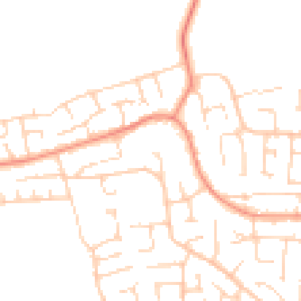 Daytime road noise heatmap for YO32 2FH