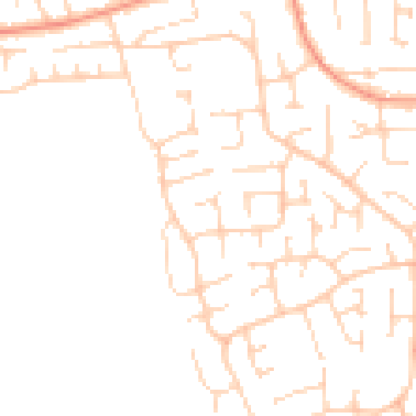 Daytime road noise heatmap for YO32 2FP