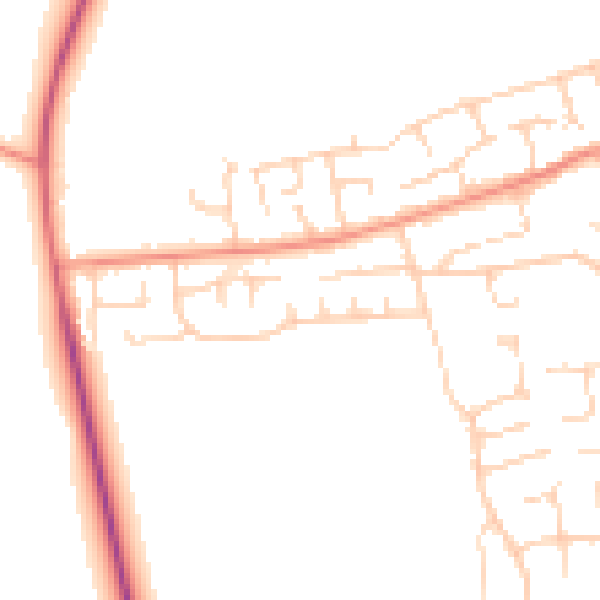 Daytime road noise heatmap for YO32 2FT