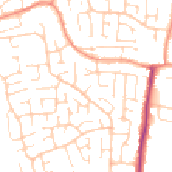 Daytime road noise heatmap for YO32 2FW