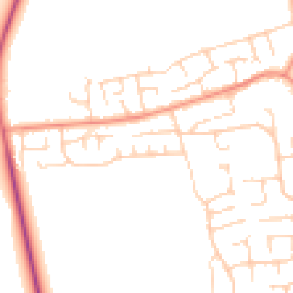 Daytime road noise heatmap for YO32 2FY