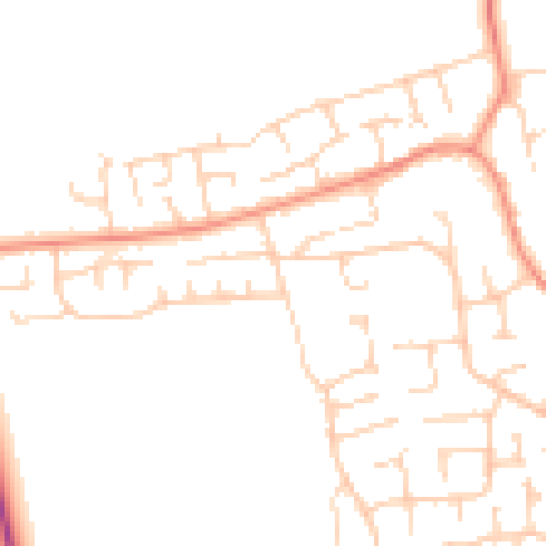 Daytime road noise heatmap for YO32 2FZ