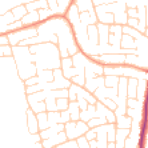 Daytime road noise heatmap for YO32 2GJ