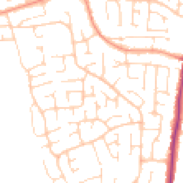 Daytime road noise heatmap for YO32 2GP