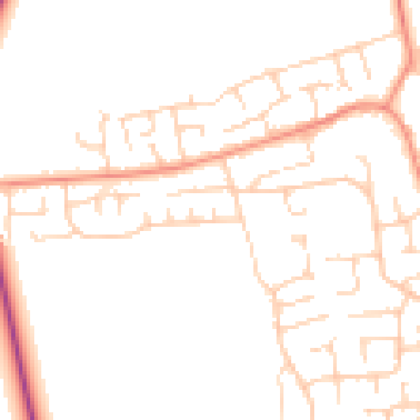 Daytime road noise heatmap for YO32 2GR