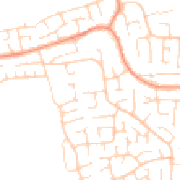 Daytime road noise heatmap for YO32 2GW