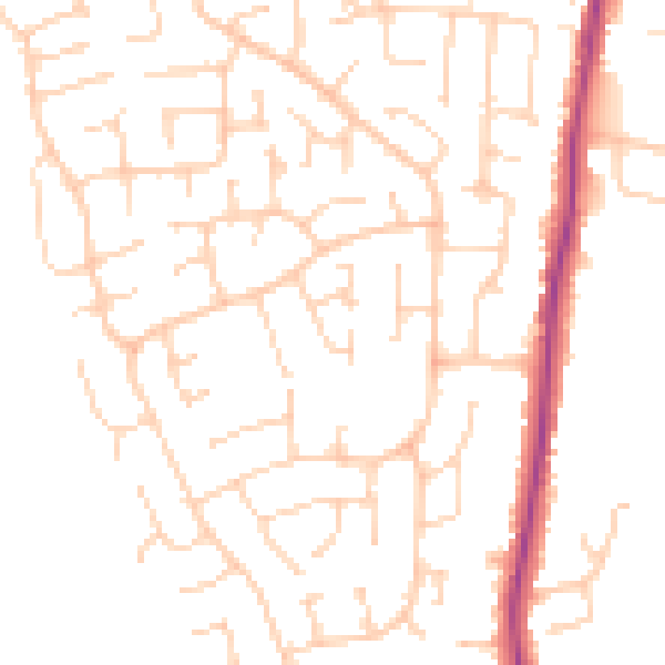 Daytime road noise heatmap for YO32 2GX