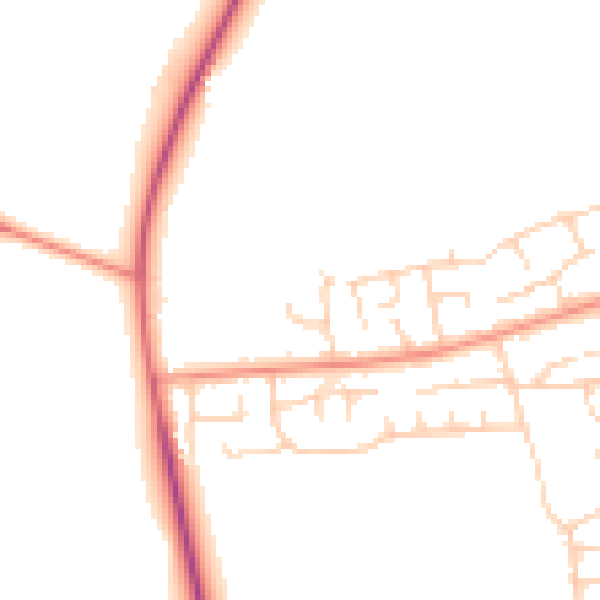 Daytime road noise heatmap for YO32 2HR