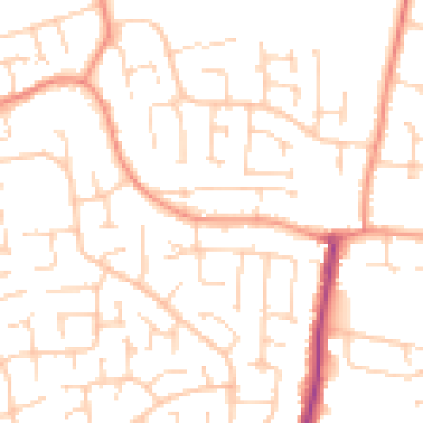 Daytime road noise heatmap for YO32 2HX