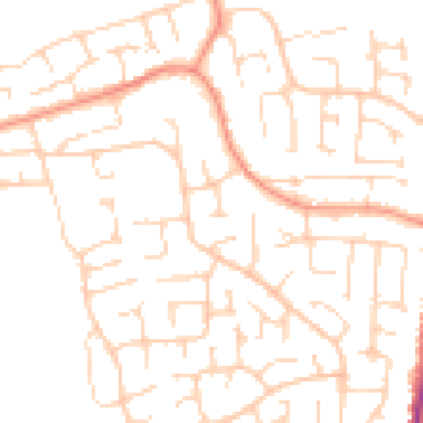 Daytime road noise heatmap for YO32 2JG