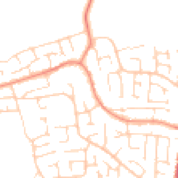 Daytime road noise heatmap for YO32 2JH
